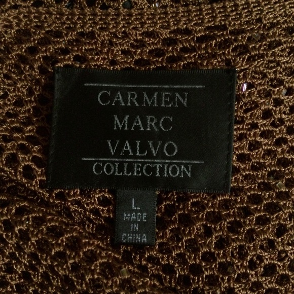NWOT Carmen Marc Valvo Collection Cardi Style Beaded Mesh Jacket - Picture 5 of 9